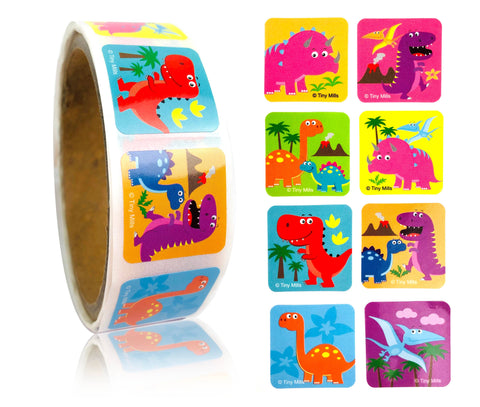 Dinosaur Stickers 100 Sticker Roll