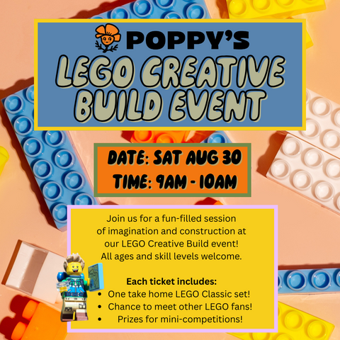 LEGO Creative Build Event: Saturday August 30th, 9am - 10am