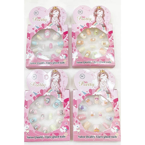 Pretty Cute Character Theme Press On Kids Nails Set