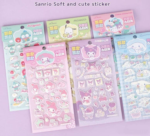 Lucia's K-Wonderland Sanrio Super Soft Deco Big size Stickers 6Type 1BOX