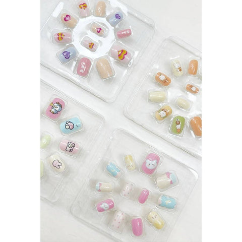 Pretty Cute Character Theme Press On Kids Nails Set