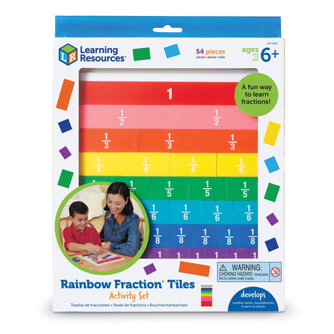 Learning Resources Rainbow Fraction® Plastic Tiles with Tray