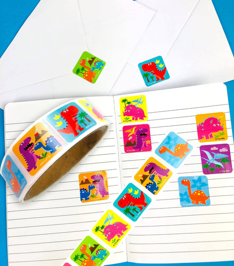 Dinosaur Stickers 100 Sticker Roll