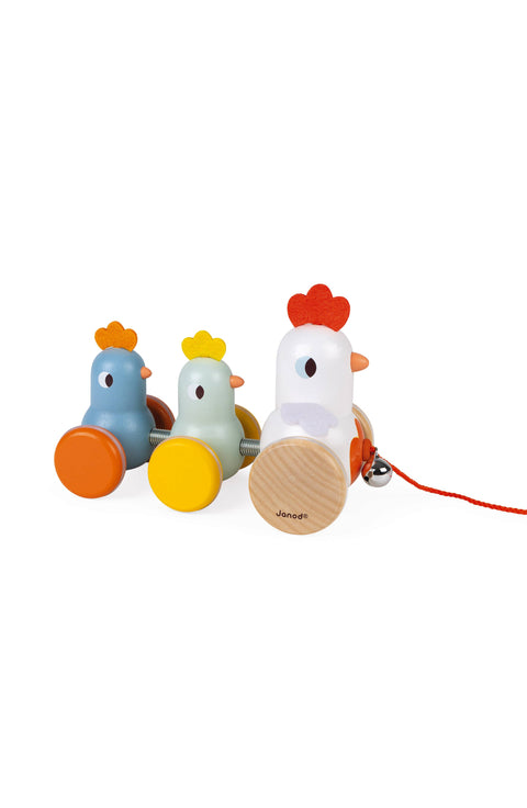 Janod Pull Along Hen and Chicks