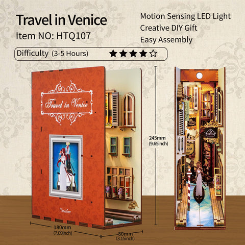 Hands Craft DIY Miniature House Book Nook Kit: Travel in Venice