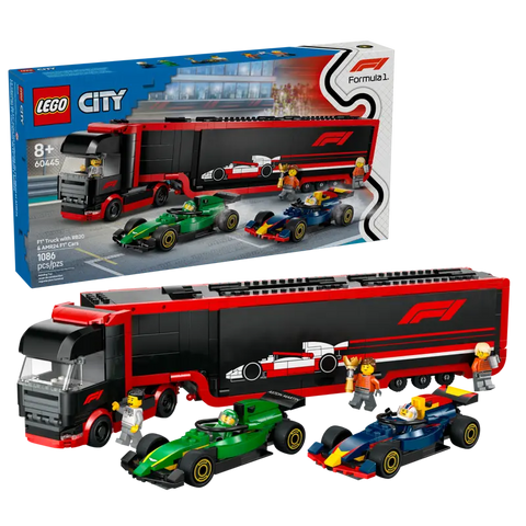 LEGO City Formula 1 F1® Truck with RB20 & AMR24 F1® Cars 60445