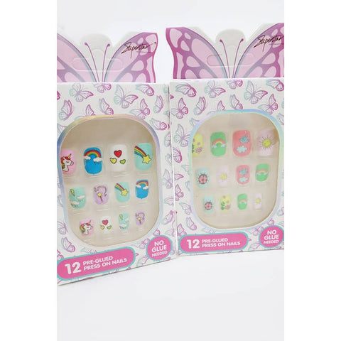 Superstar Unicorn and Cactus Theme Press On Kids Nails Set