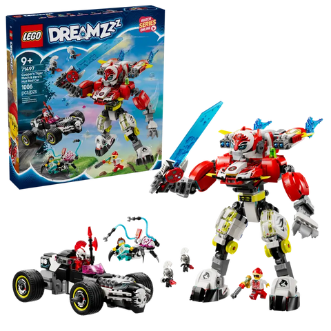 LEGO DREAMZzz Cooper's Tiger Mech & Zero's Hot Rod Car 71497