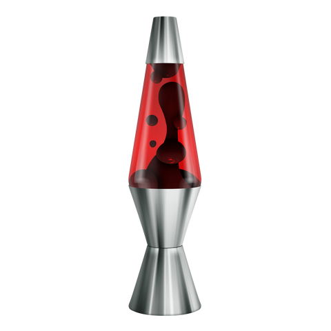 Schylling Lava Lamp 14.5" Chrome Plated Crimson/Black/Red
