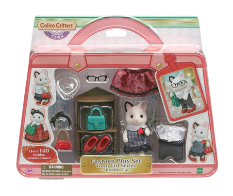 Calico Critters Fashion Play set Town Girl Series - Tuxedo Cat