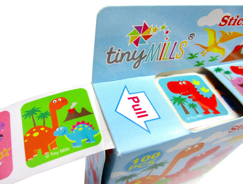Dinosaur Stickers 100 Sticker Roll