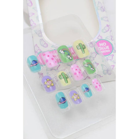 Superstar Unicorn and Cactus Theme Press On Kids Nails Set