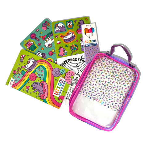 Ooly Let's Go!: Activity & Coloring Kit - Unicorn Candy Town