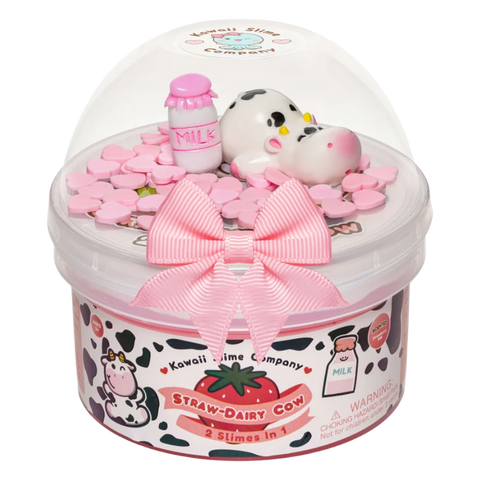 The Kawaii Company Straw-Dairy Cow 2 Slimes in 1 Toy