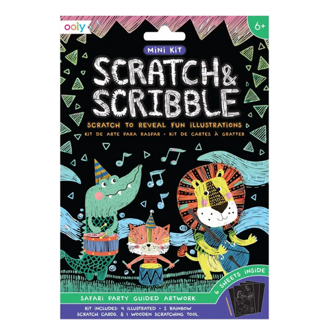 OOLY Mini Scratch & Scribble Art Kit: Safari Party