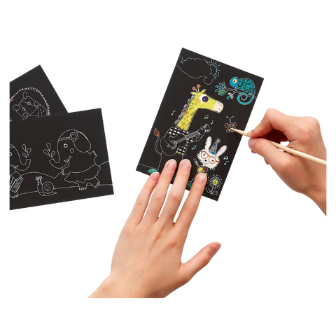 OOLY Mini Scratch & Scribble Art Kit: Safari Party