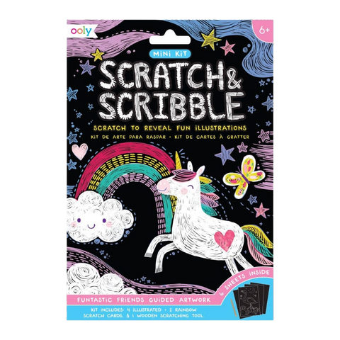 Ooly Mini Scratch & Scribble Art Kit: Funtastic Friends