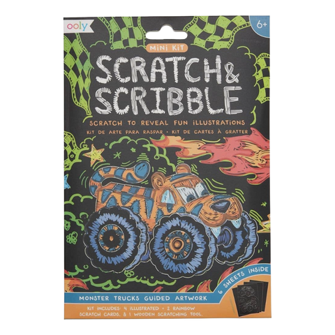 Ooly Mini Scratch & Scribble Art Kit: Monster Truck