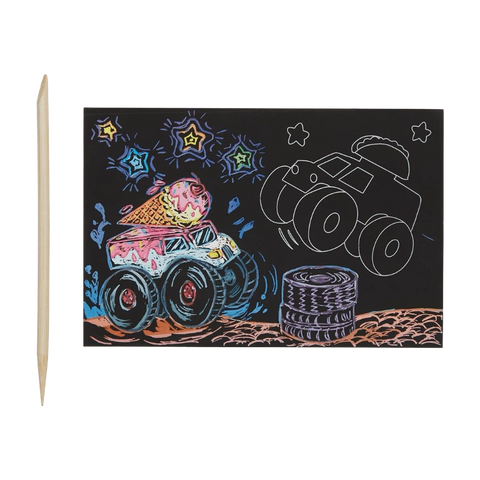 Ooly Mini Scratch & Scribble Art Kit: Monster Truck