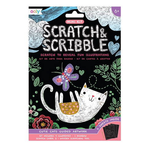 Ooly Mini Scratch & Scribble Art Kit: Cutie Cats