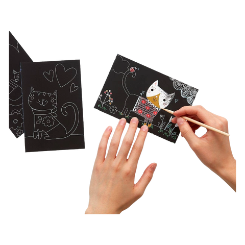 Ooly Mini Scratch & Scribble Art Kit: Cutie Cats