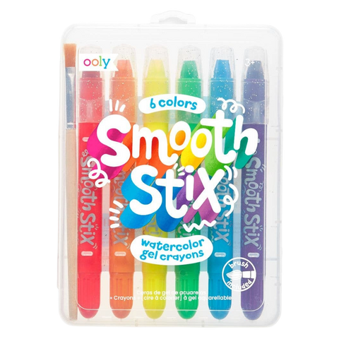 OOLY Smooth Stix Watercolor Gel Crayons - Set of 6 Colors