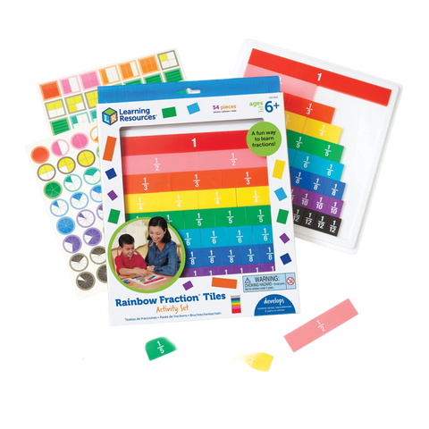 Learning Resources Rainbow Fraction® Plastic Tiles with Tray