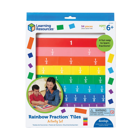 Learning Resources Rainbow Fraction® Plastic Tiles with Tray