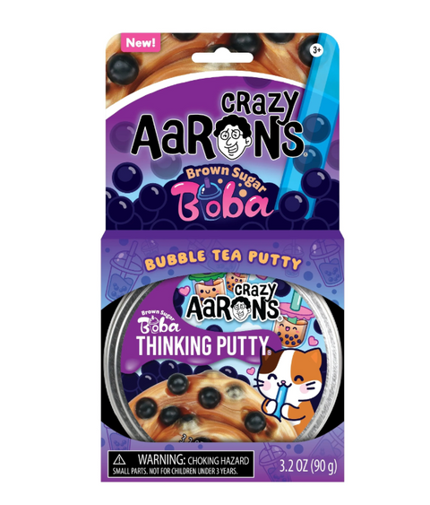 Crazy Aaron’s Brown Sugar Boba - Full Size 4" Thinking Putty Tin