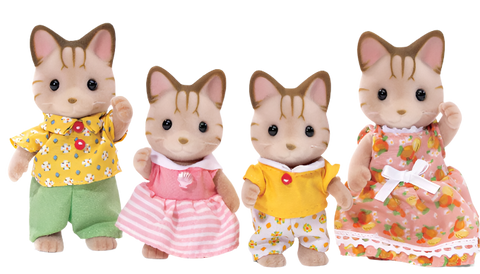 Calico Critters Sandy/Striped Cat Family