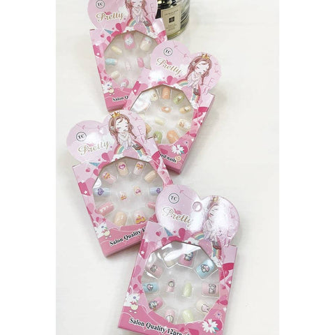 Pretty Cute Character Theme Press On Kids Nails Set