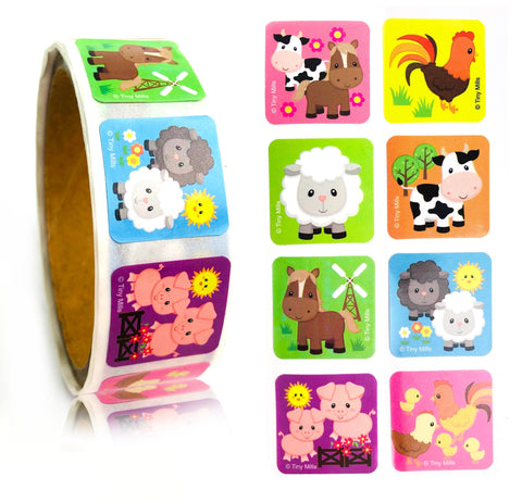 Farm Stickers 100 Sticker Roll