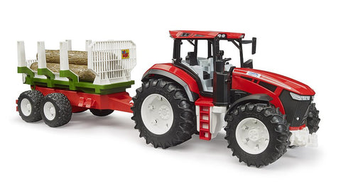 Bruder 03453 *New* Roadmax Tractor with Trailer and 3 Tree Trunks