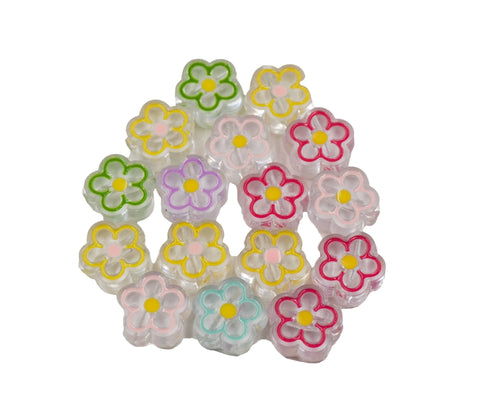 Acrylic Colorful Five-petal Flower Beads