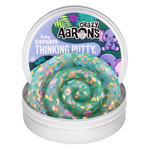 Crazy Aaron's Baby Elephant 4" Thinking Putty Tin