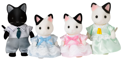 Calico Critters Tuxedo Cat Family