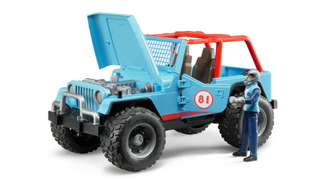 Bruder Jeep Cross Country racer blue with driver