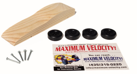 Maximum Velocity Pre-Shaped Sports Car Pinewood Derby Car Kit