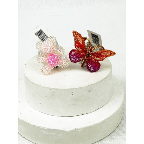 Bear and Butterfly Flashing Light Party Rings