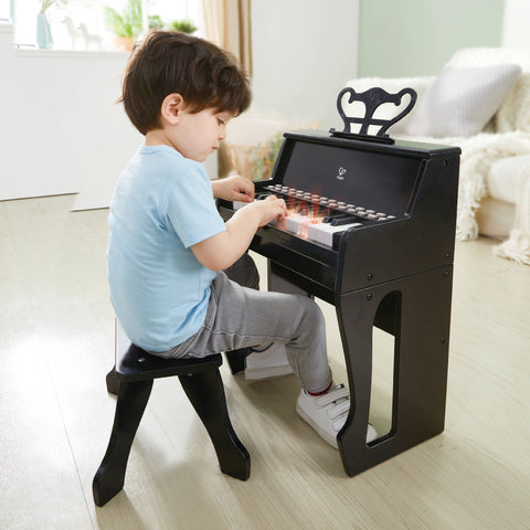 Learn with Lights Black Piano with Stool