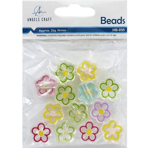 Angels Craft Acrylic Colorful Five-petal Flower Beads