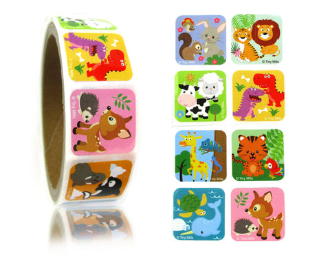Tiny Mills Animal Stickers 100 Stickers/Dispenser