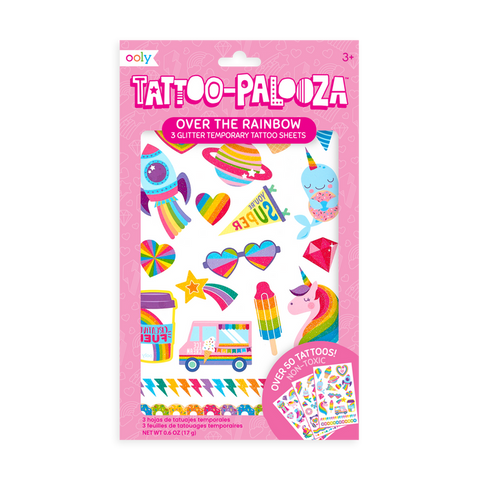 OOLY Tattoo Palooza: Glitter Temporary Tattoos - Over The Rainbow