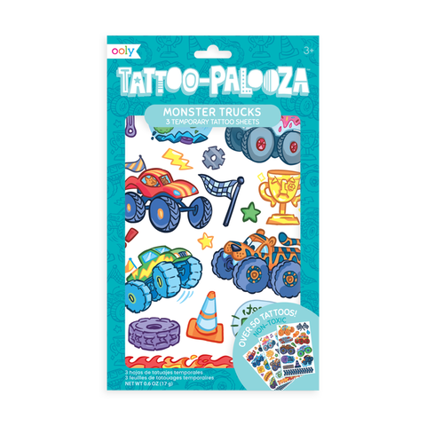 OOLY Tattoo Palooza: Temporary Tattoos - Monster Trucks