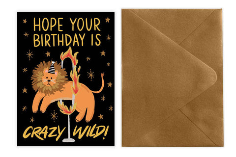Crazy Wild (Lion) - Birthday Card