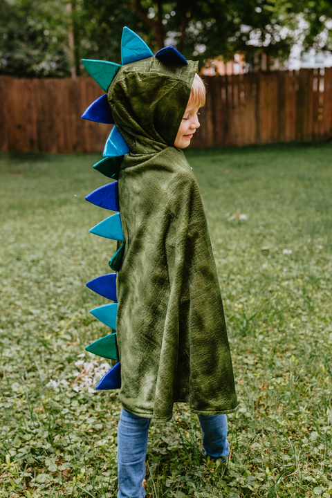 Great Pretenders Dragon Cape with Claws, Green/Blue,  Size 5-6