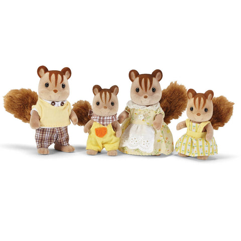 Calico Critters Set of 4 Doll Figures, Chipmunk/Squirrel Family, Collectible