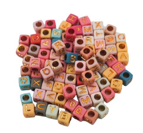 Alphabet Beads - Cube Shape (5 colors available)