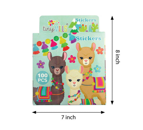 Tiny Mills Llama Stickers 100 Stickers/Dispenser, Pack of 12 Dispensers