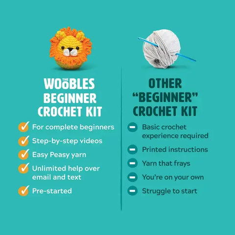 Woobles Fred the Dinosaur Beginner Crochet Kit